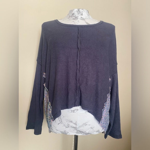 Originality Dry Goods Oversized Drop Shoulder L/S w/ Iridescent Sequins Shirt S - Picture 1 of 12